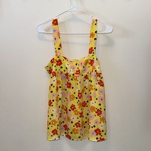 Yellow floral tank top